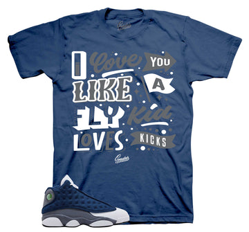 Retro 13 Flint Shirt - Love Kicks - Navy
