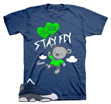 Retro 13 Flint Shirt - Money Over Love - Navy