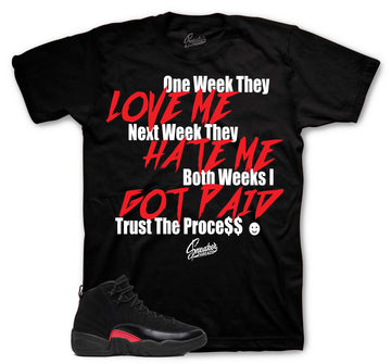 Retro 12 Bloodline Shirt - Trust The Process - Black