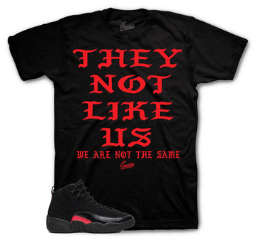 Retro 12 Bloodline Shirt - Not Like Us - Black