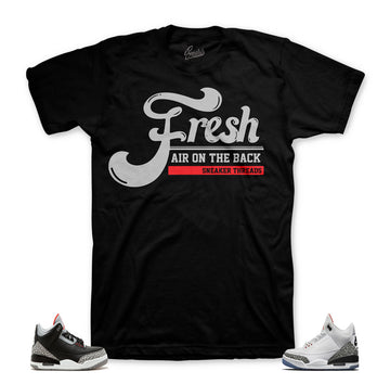 Jordan 3 black cement shirts match retro 3 shoes.