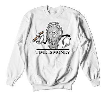 Retro 1 Silver Toe Sweater - Grind Time - White