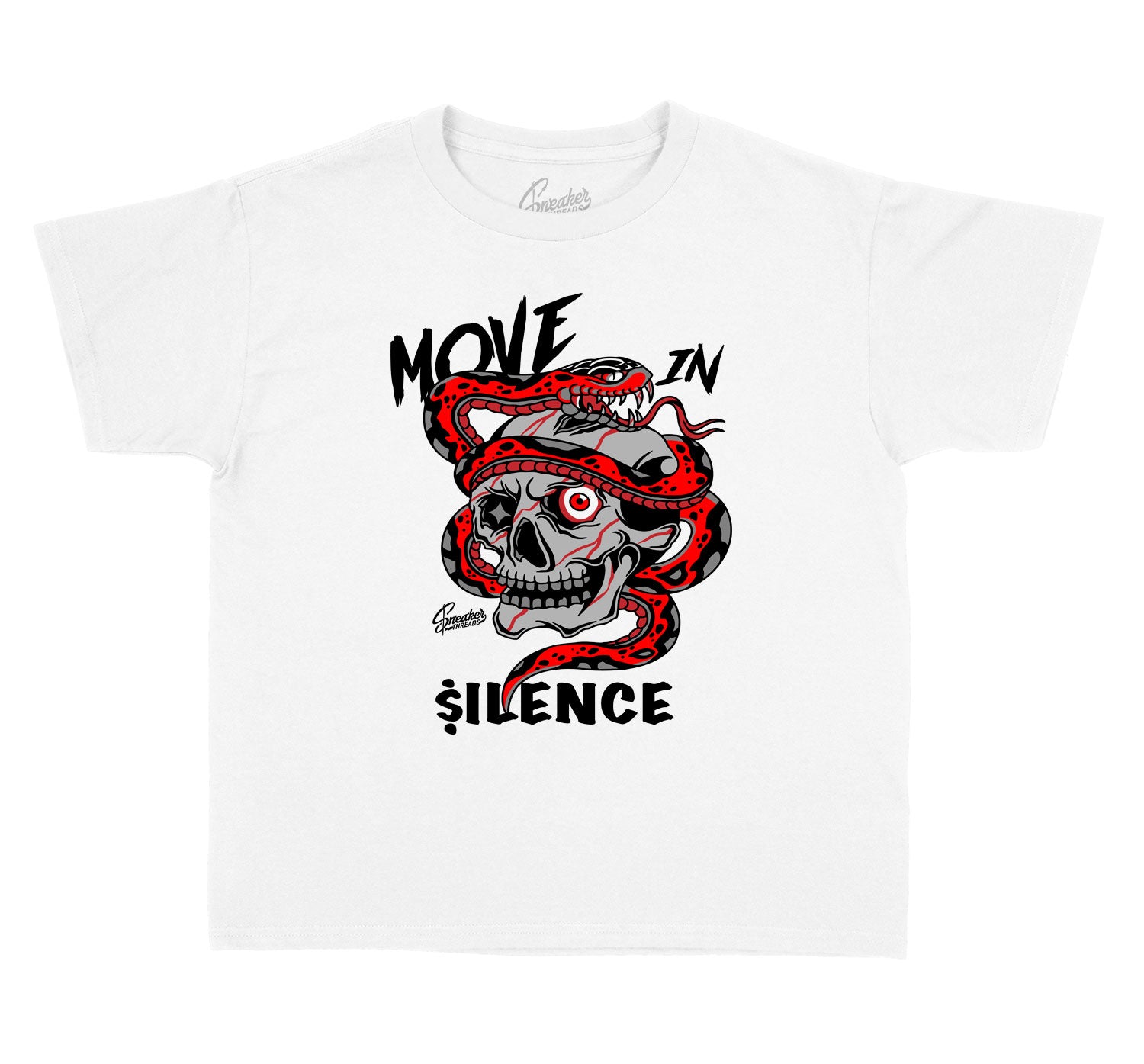 Kids Satin Snake 1 shirt - Move In Silence - White