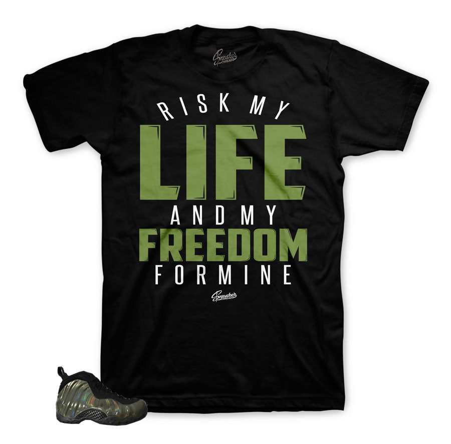 Legion green foamposite shirts | winning is second nature sneaker tee.