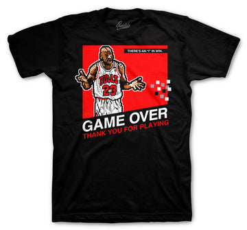 Retro 4 Red Thunder Shirt - Game Over - Black