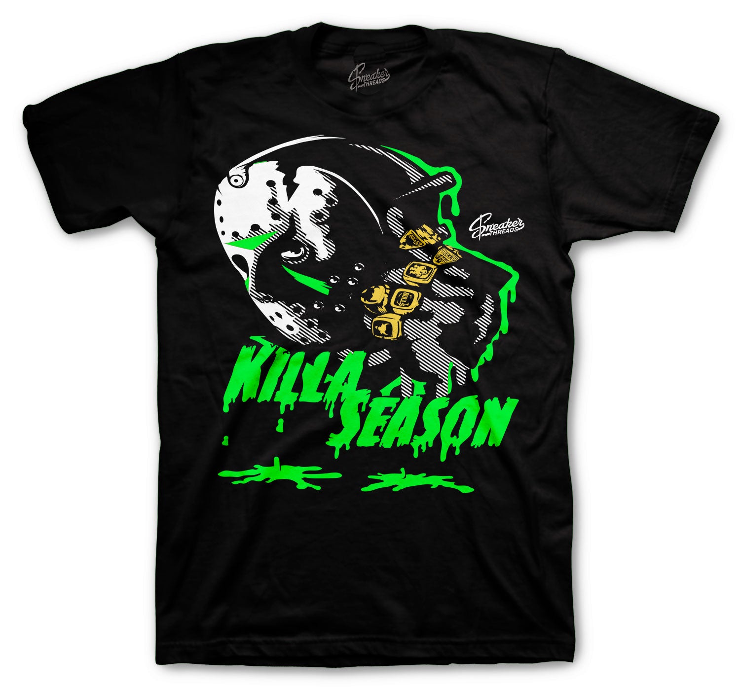 Retro 6 Electric Green Shirt - Killa Season - Black