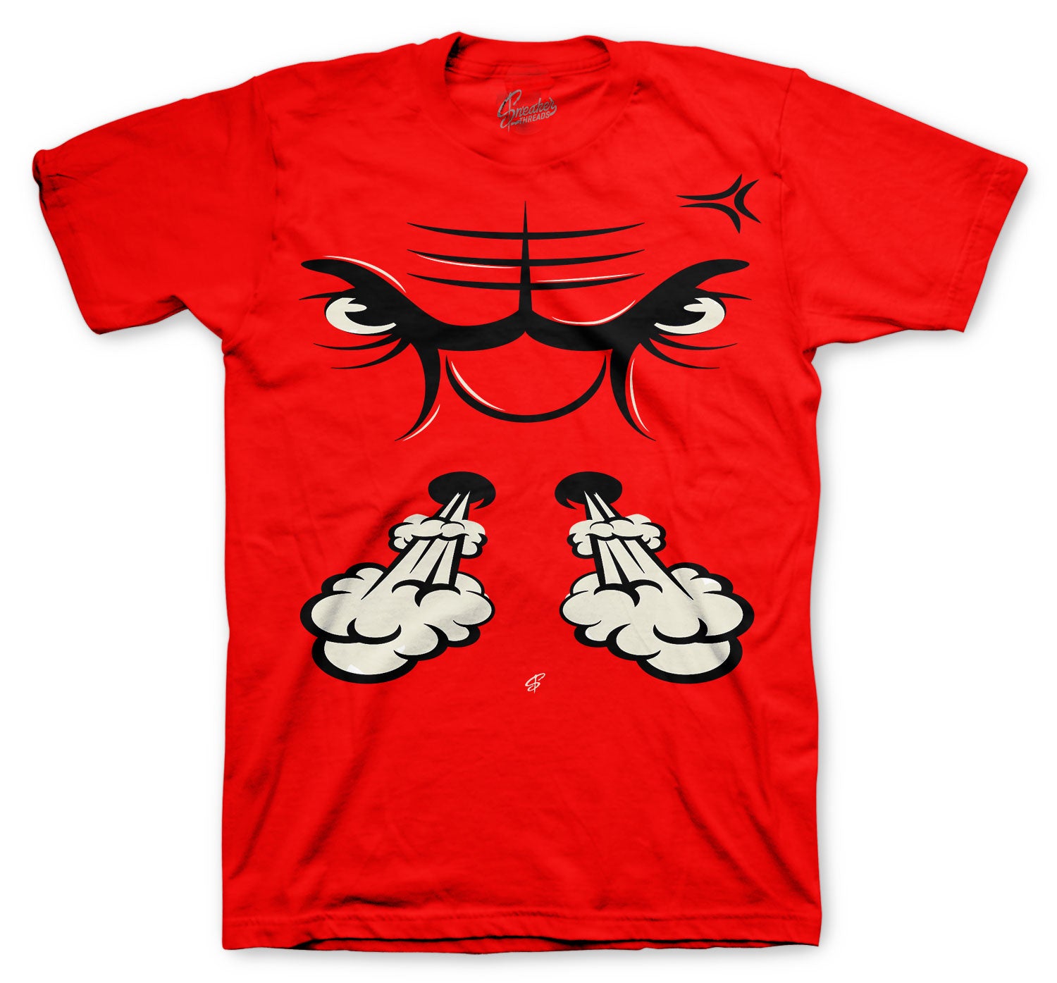 Retro 4 Red Thunder Shirt - Raging Face - Red
