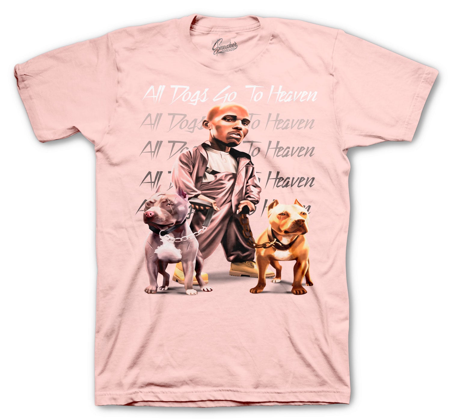 Retro 6 Gold hoops Shirt - All Dogs - Light Pink