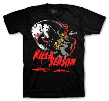 Retro 4 Fire Red Shirt - Killa Season - Black