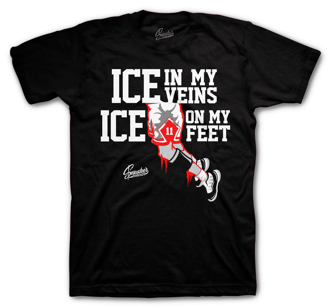 Jordan 11 Bred Icy shirts to match sneakers