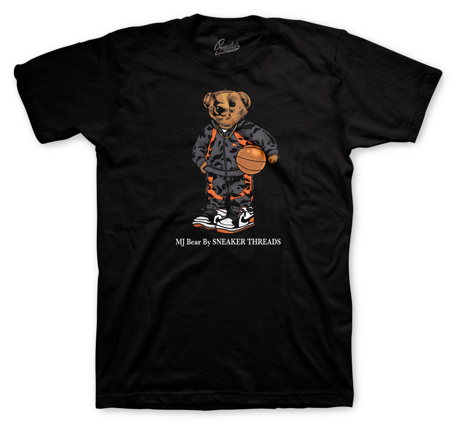 Retro 1 Electro Orange Shirt - Mj Bear - Black
