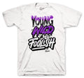 Mens tee collection matches with Jordan 4 metallic purple sneaker collection 