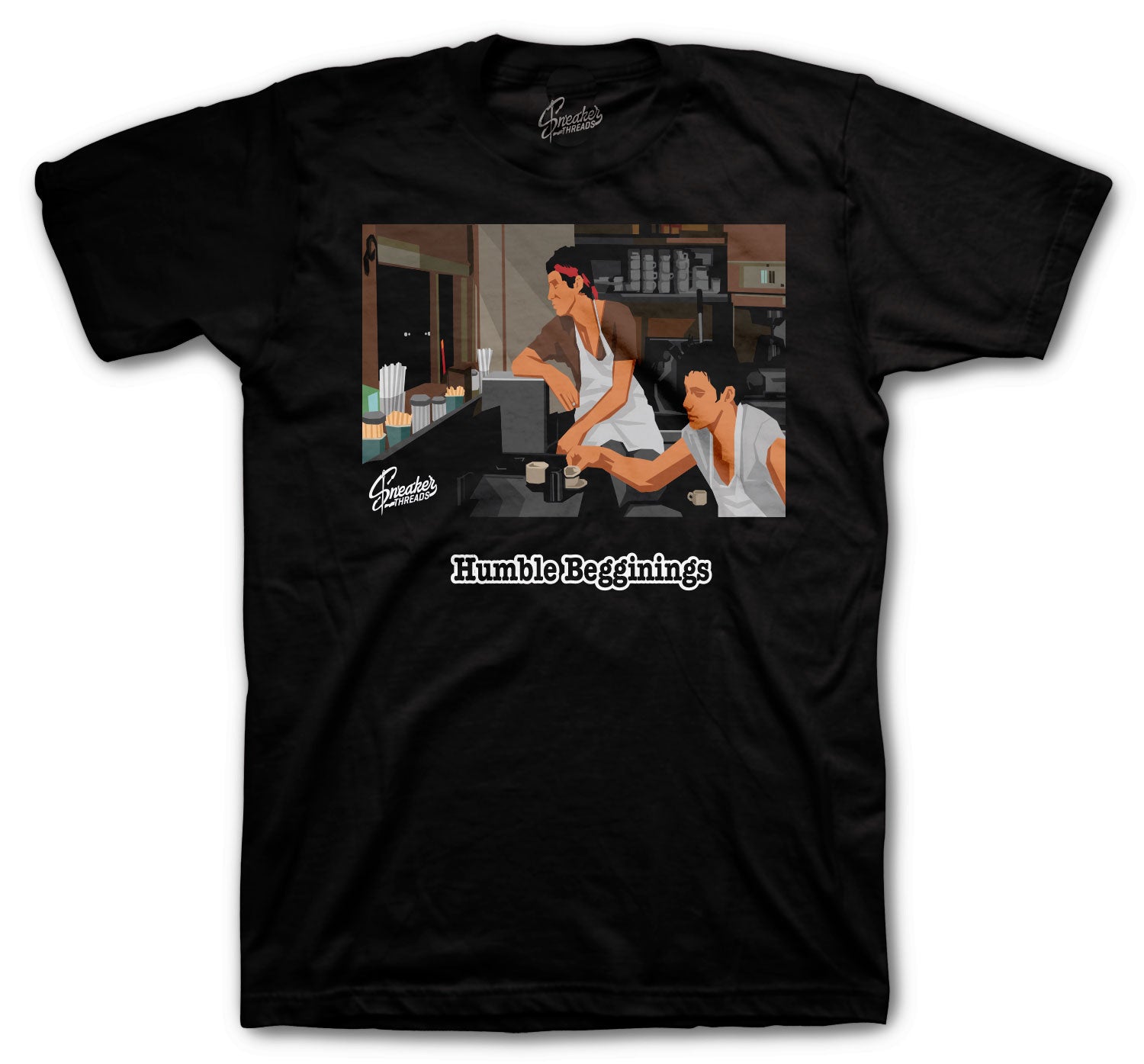 Retro 1 Dark Mocha Shirt -  Humble Beginnings - Black