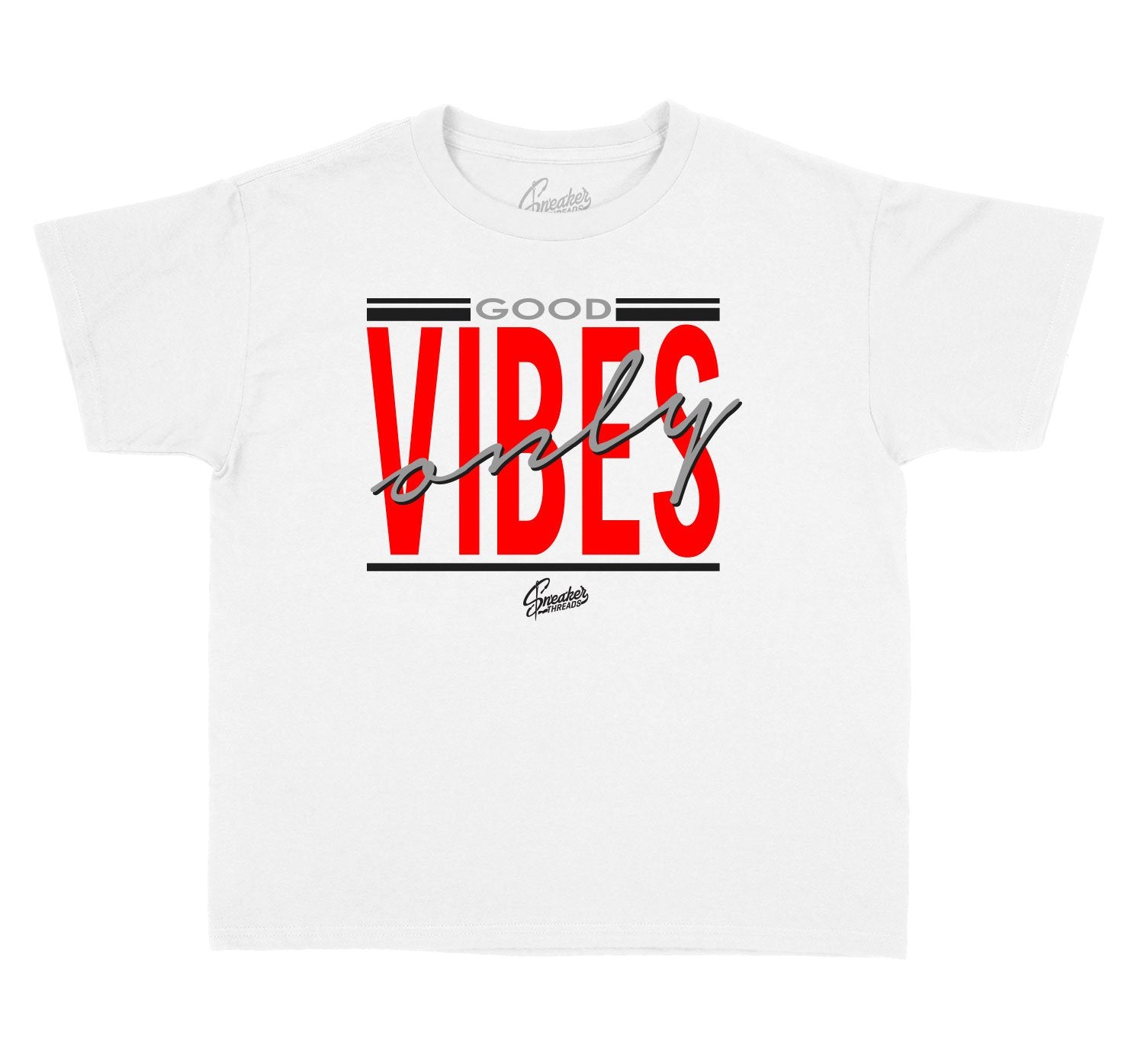 Good Vibes Kids sneaker shirt to match Jordan 12 Dark Grey