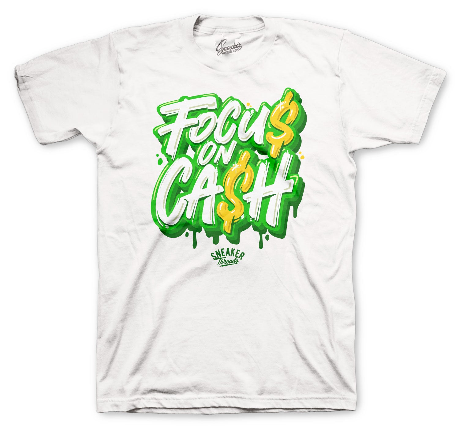 Retro 13 Lucky Green Shirt - Focus On Cash - White