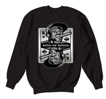Retro 5 Anthracite Sweater - King Of Kings - Black