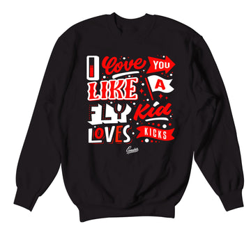 black crewnecks designed to match perfectly with Jordan red cement 3s