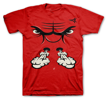 Retro 6 Carmine Shirt - Raging Face - Red