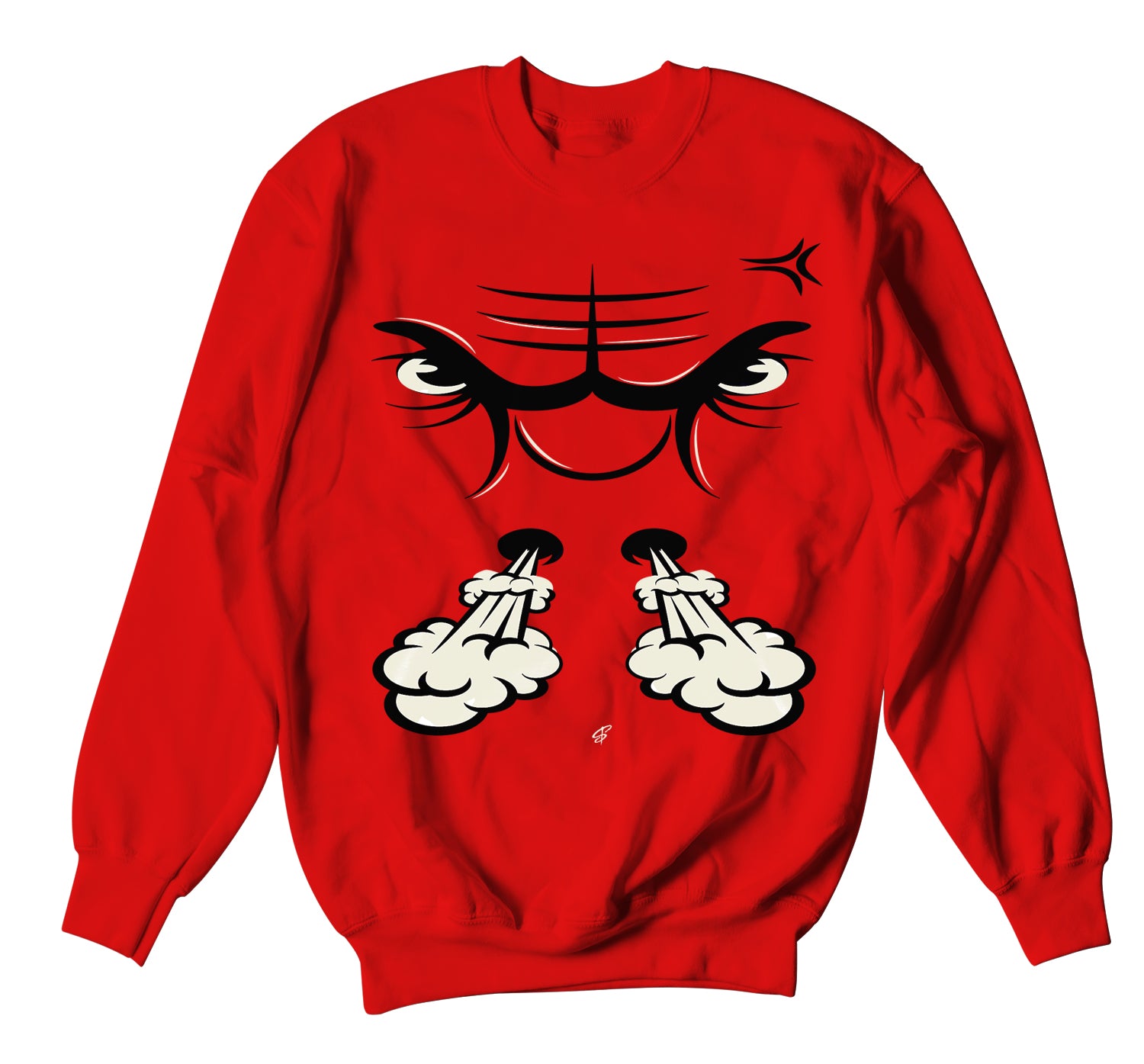 Retro 3 Red Cement Sweater - Raging Face - Red
