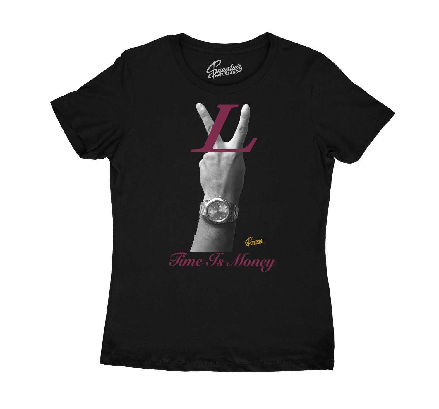 Womens Singles Day 6 Shirt - Time Is Money - Black