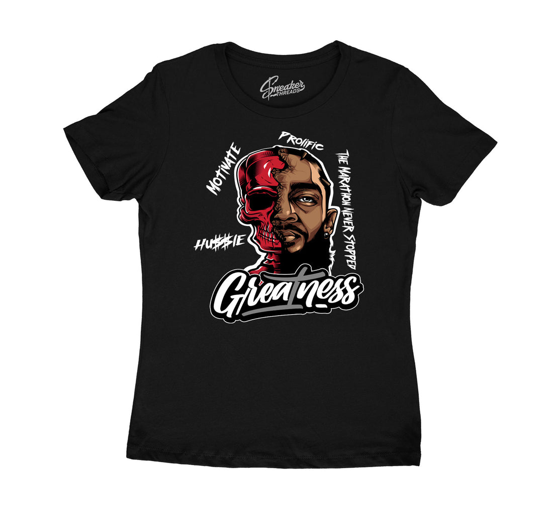 ladies t shirt collection matching with Jordan 13 red flint sneaker collection 