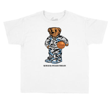 Kids University Blue 1 Shirt - MJ Bear - White