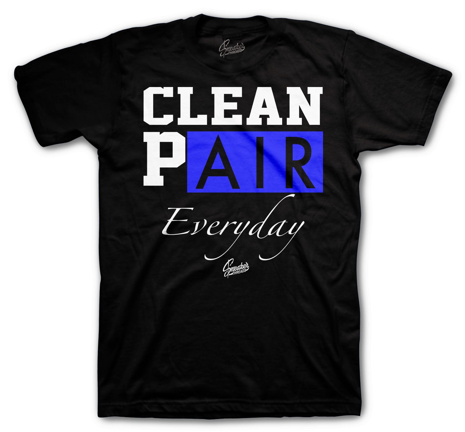 Retro 5 Racer Blue Shirt - Clean Pair - Black