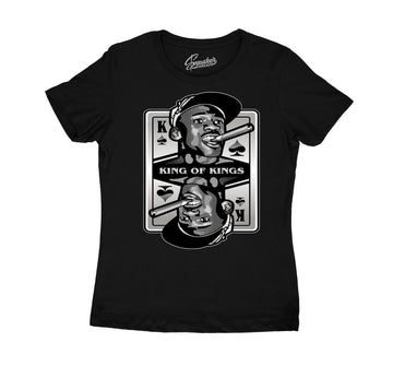 Womens Silver Toe 1 Shirt - King Of Kings- Black