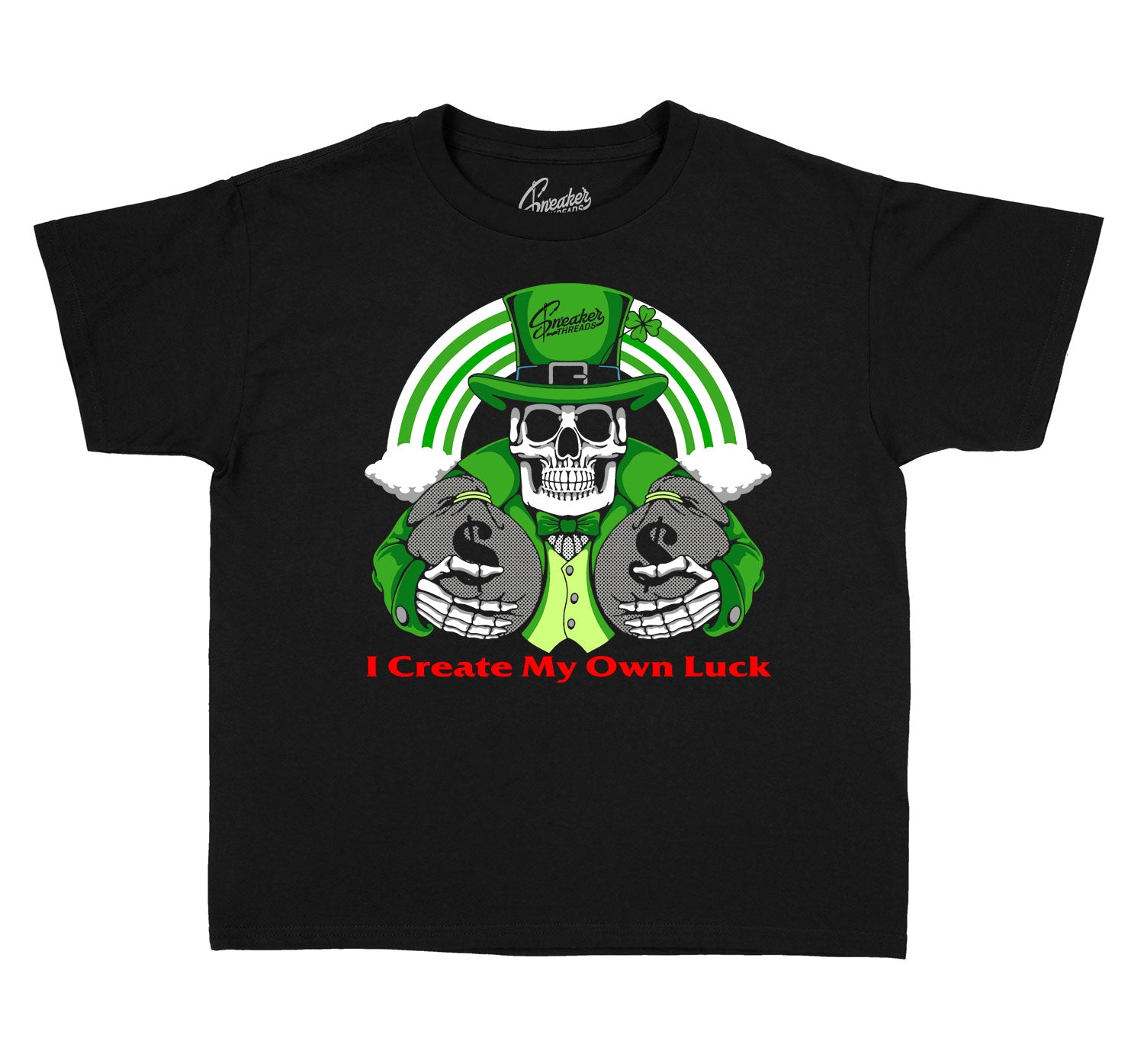 Kids Lucky Green 1 Shirt - Own Luck - Black