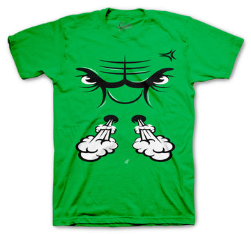 Retro 13 Lucky Green Shirt - Raging Face - Green