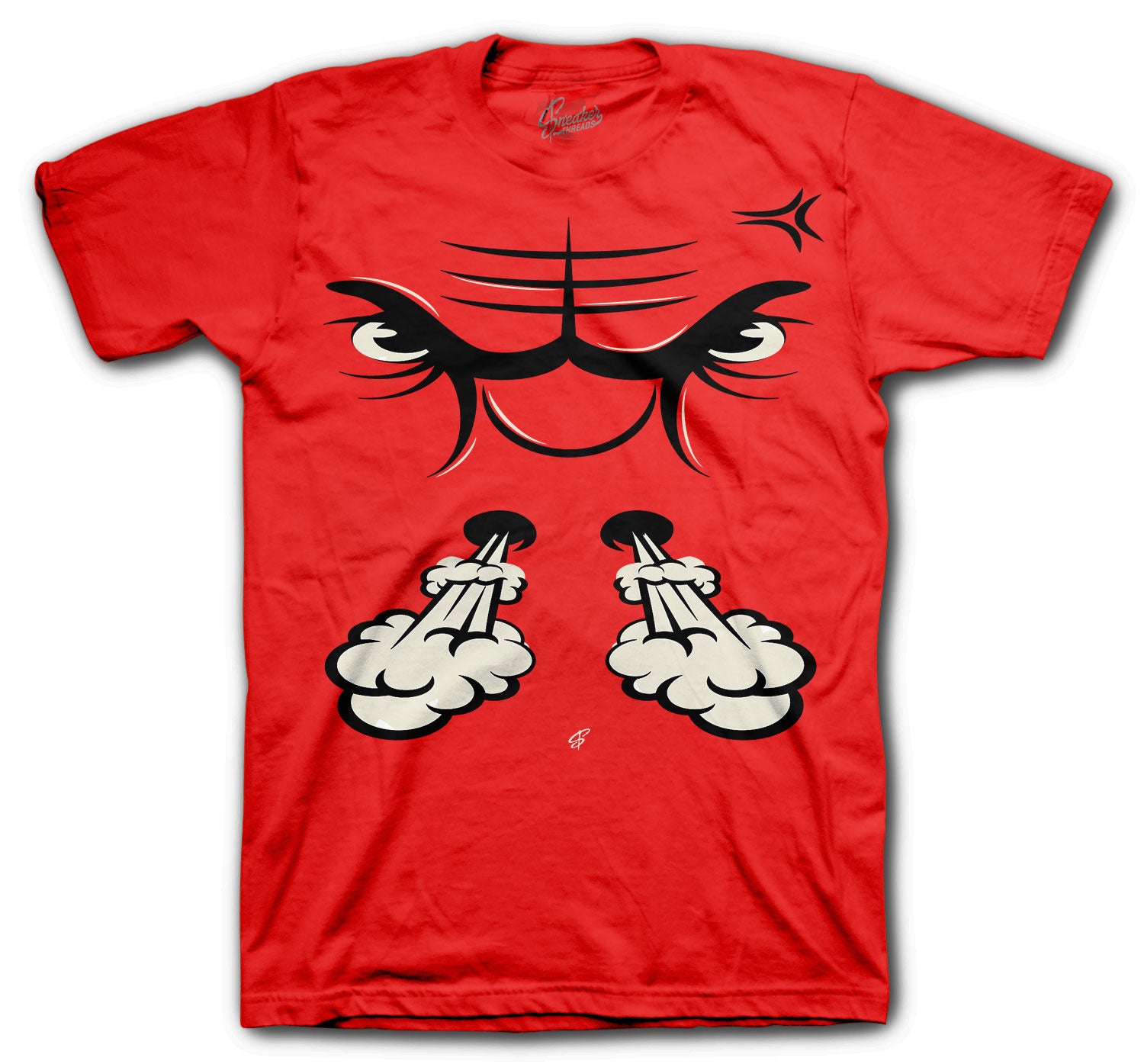Retro 5 Raging Bull Shirt - Ragng Face - Red