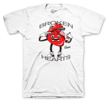 Retro 12 Twist Shirt - Broken Hearts - White