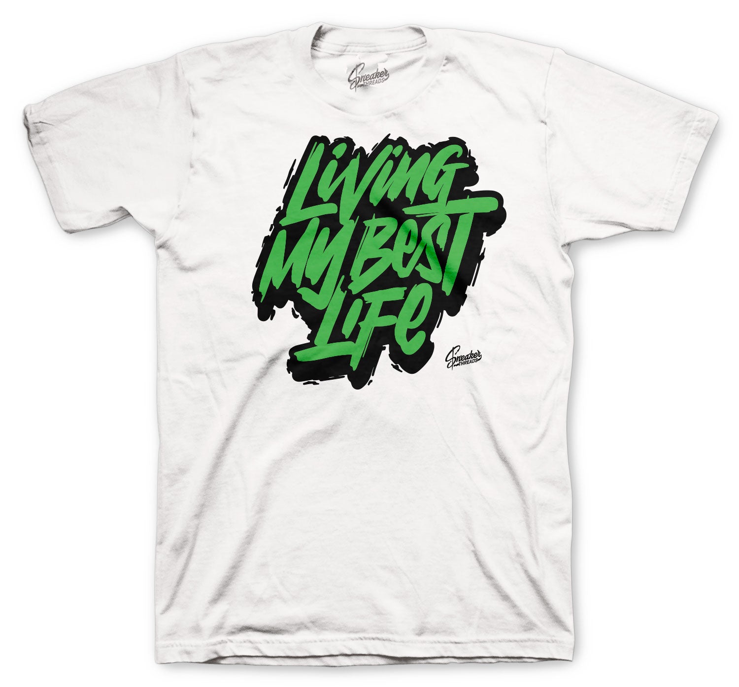 Retro 1 Lucky Green Shirt - Living Life - White