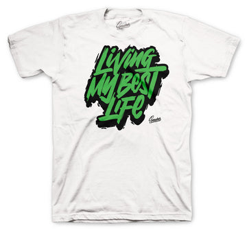 Retro 1 Lucky Green Shirt - Living Life - White
