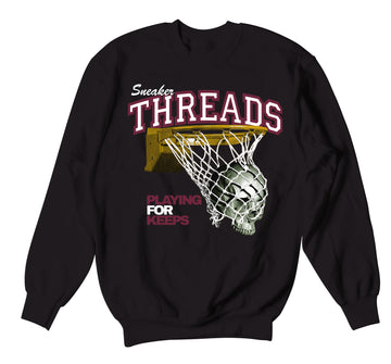 Retro 6 Bordeaux Sweater - Playing For Keeps - Black