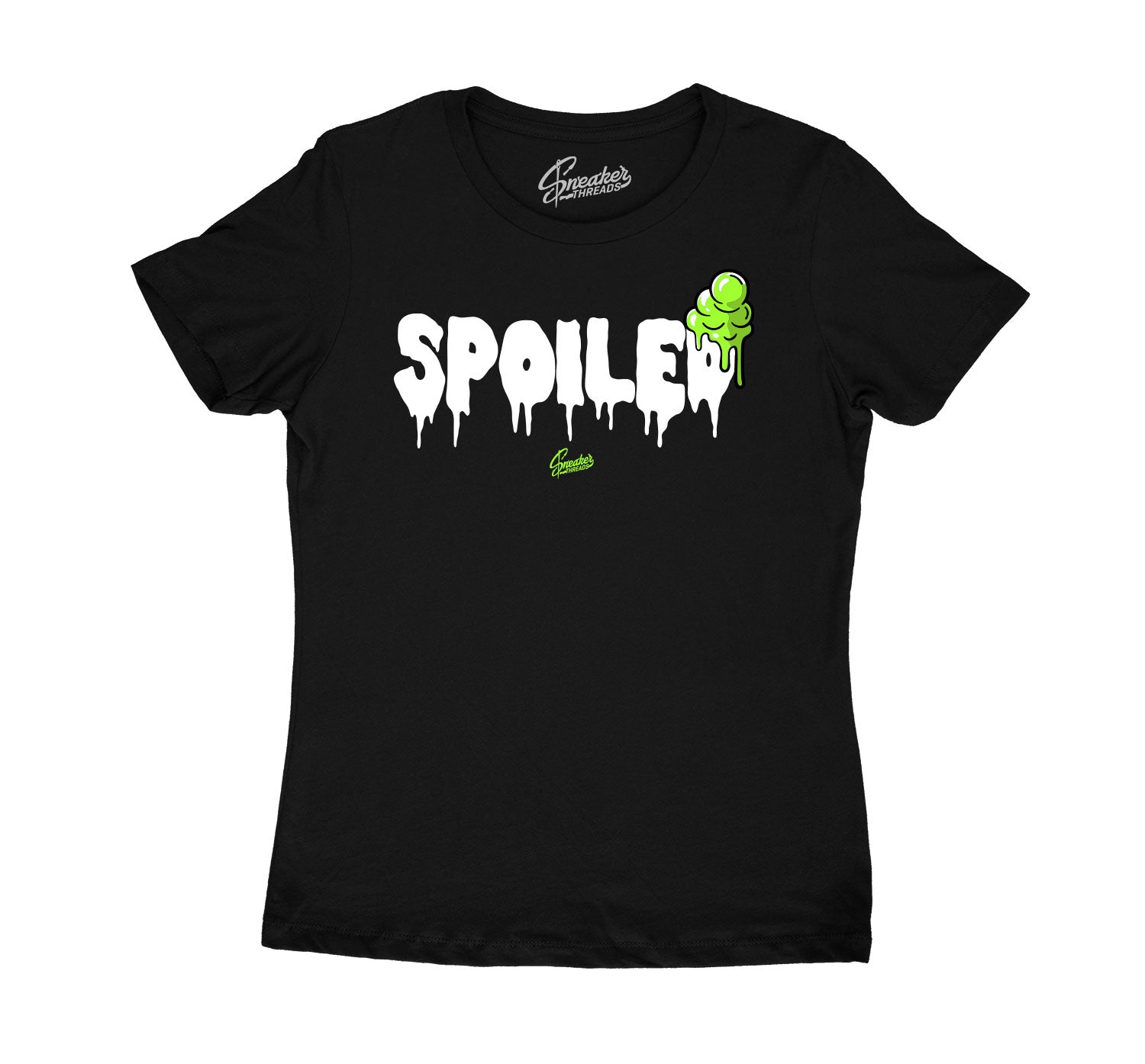 Womens Electric Green 6 Shirt - Spoiled - Black