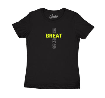 Womens Neon 4 Shirt - Greatness Cross - Black