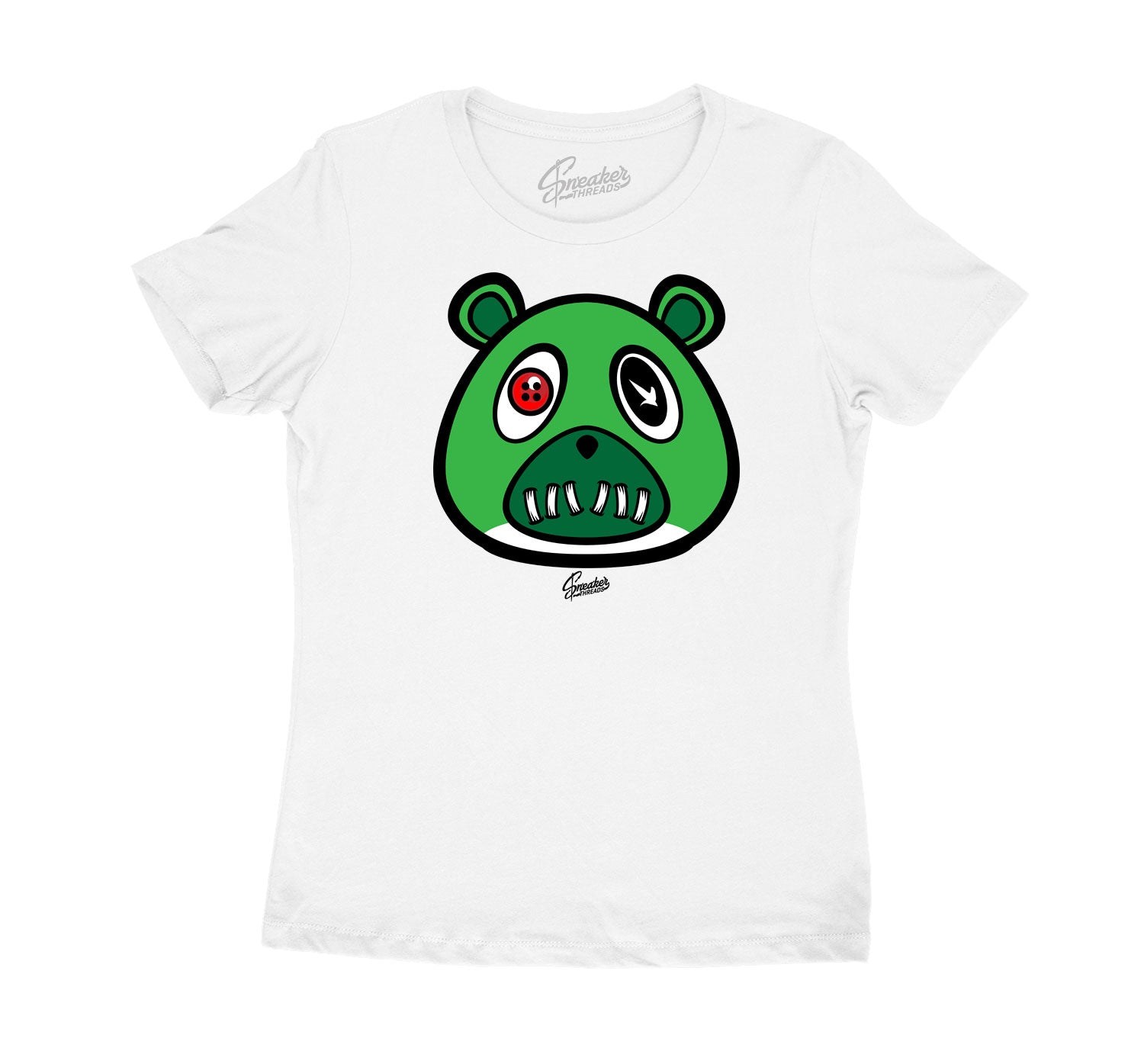 Womens Lucky Green 1 Shirt - ST Bear - White