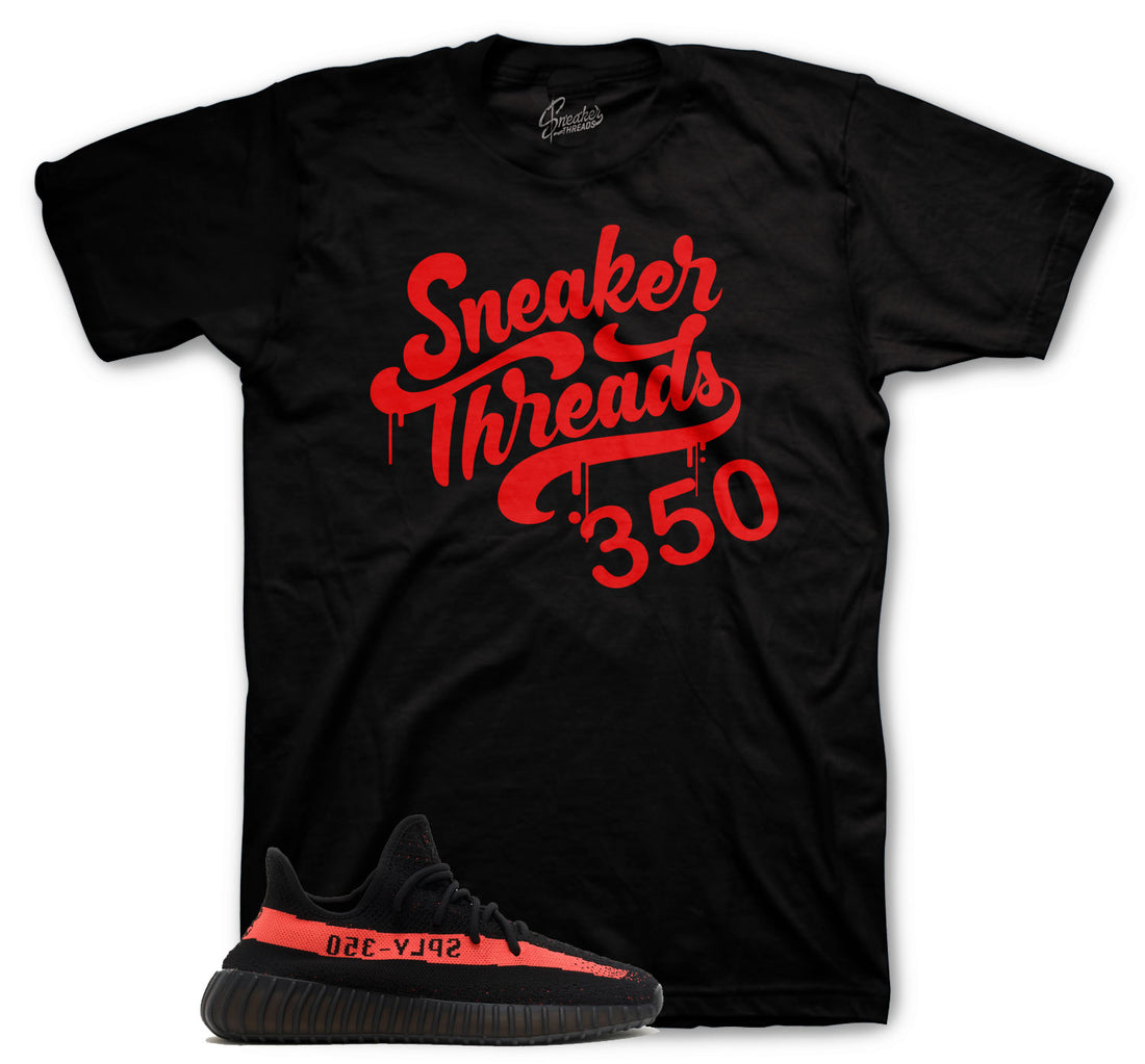 Yeezy 350 Red Stripe Sneaker Shirts - Fly Bear Sneaker Outfit - Black