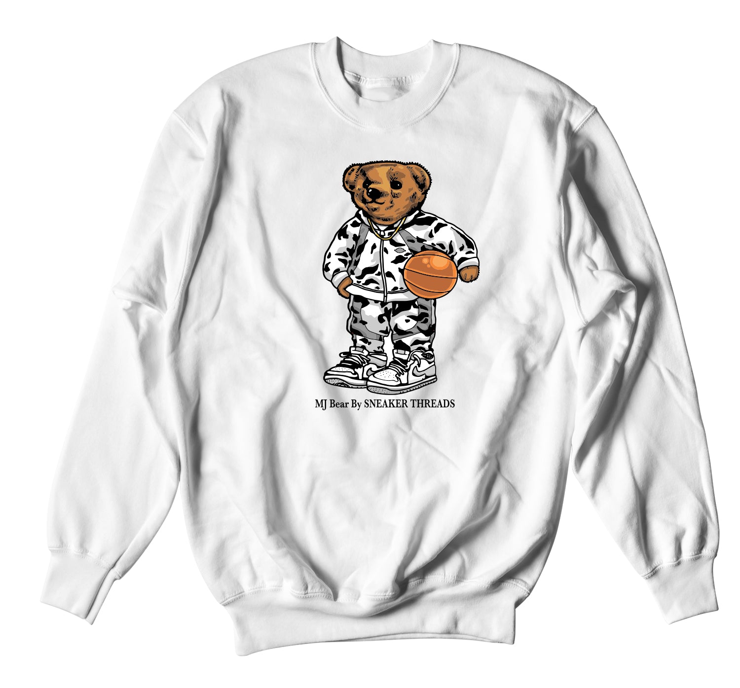 Retro 1 Neutral Grey Sweater - MJ Bear - White