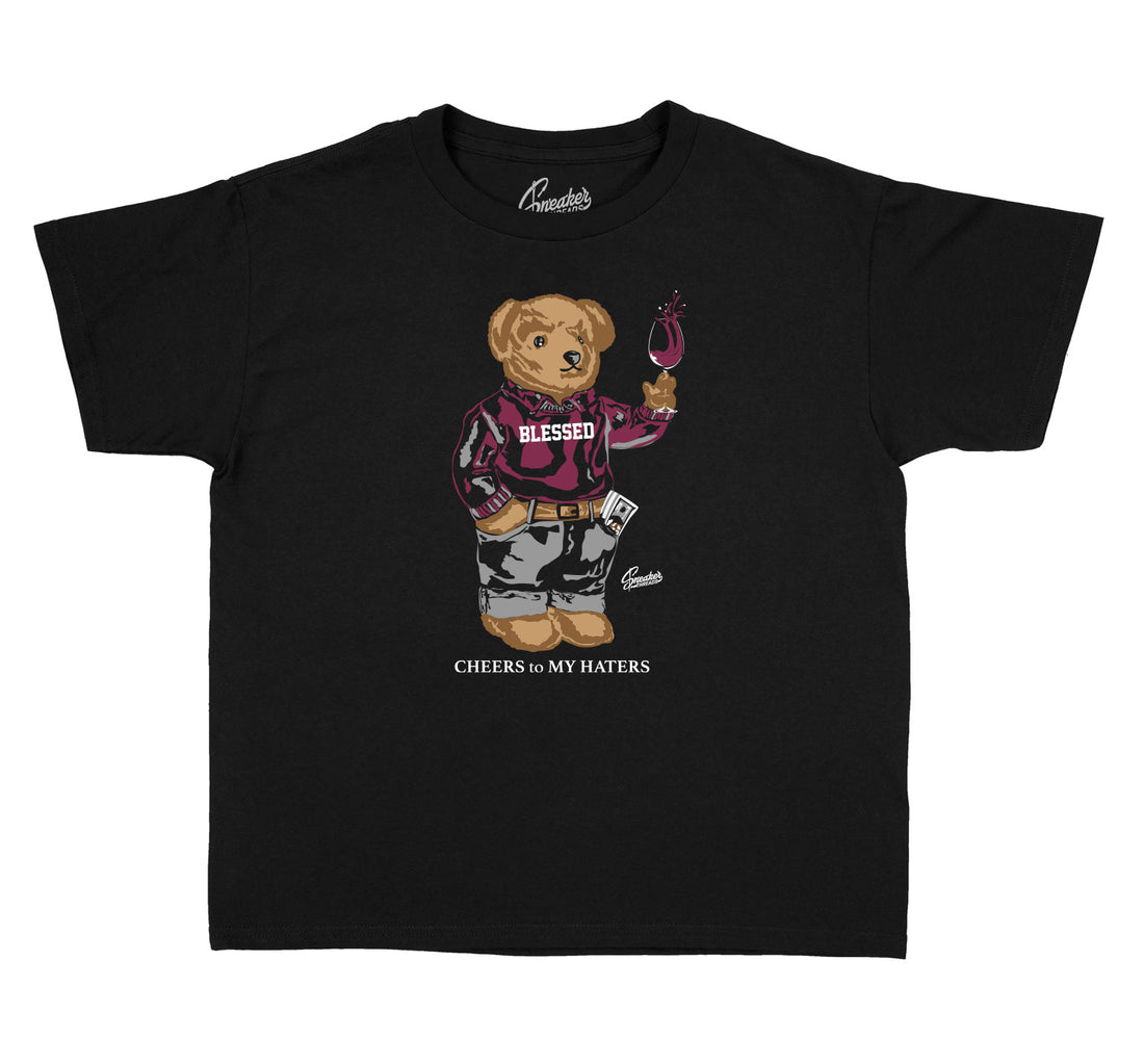 Jordan 8 Burgundy sneaker collection matches with kids shirts