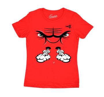 Womens Raging Bull 5 Shirt - Raging Face - Red