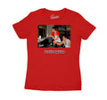Fire Red Jordan 4 sneaker collection matching with ladies t shirt collection 