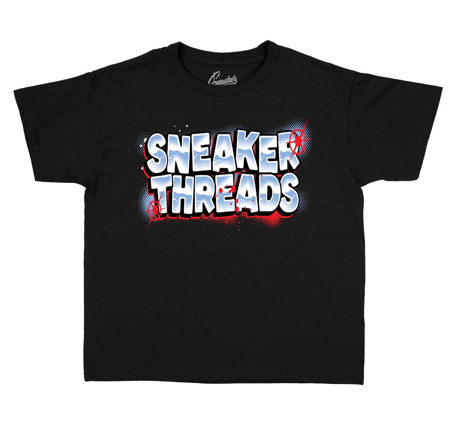 Boys t shirt collection matching with university blue Jordan 4 sneaker collection 