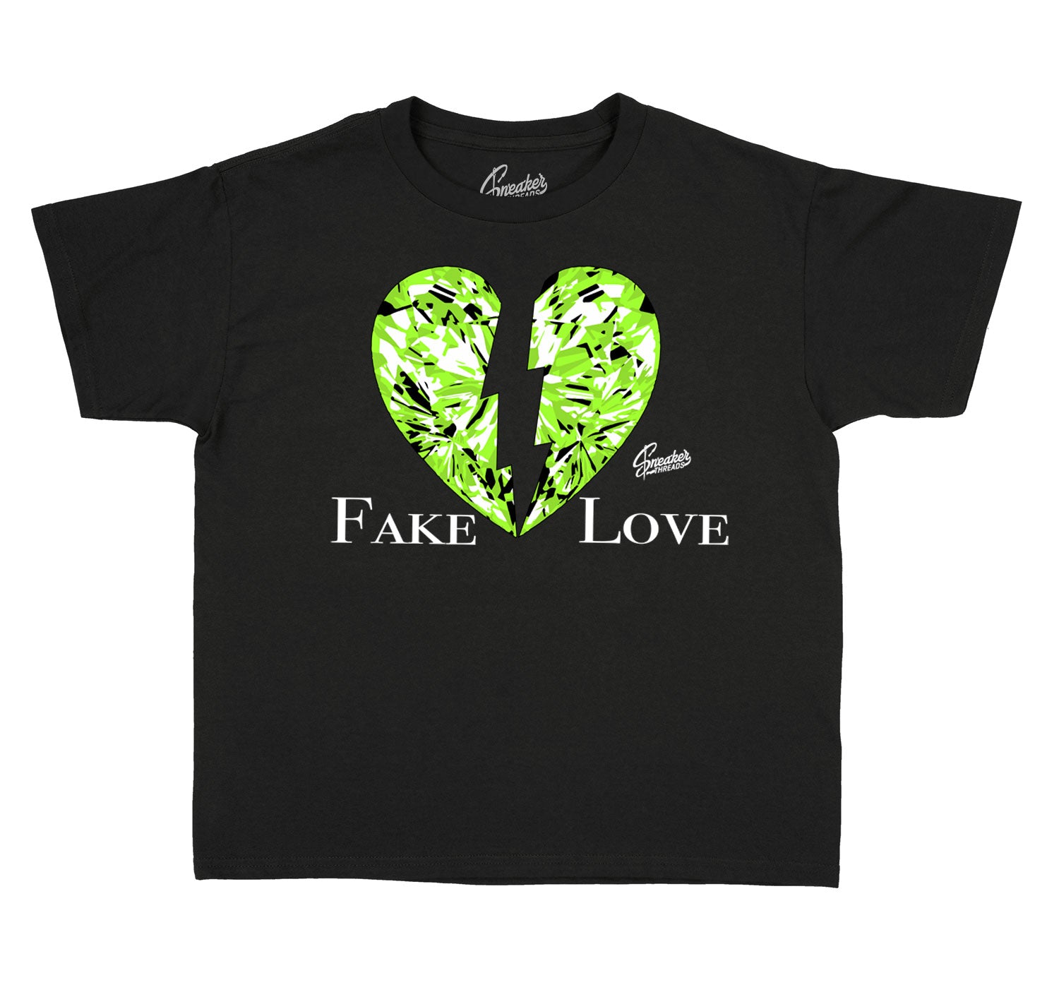 Kids Electric Green 6 Shirt - Love - Black