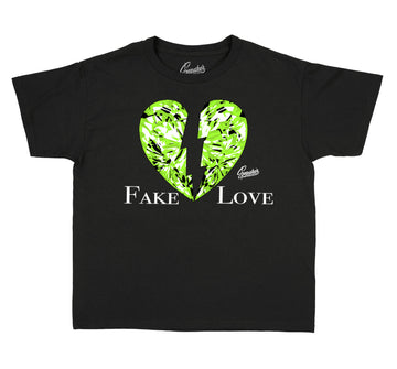 Kids Electric Green 6 Shirt - Love - Black