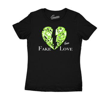 Womens Electric Green 6 Shirt - Love - Black