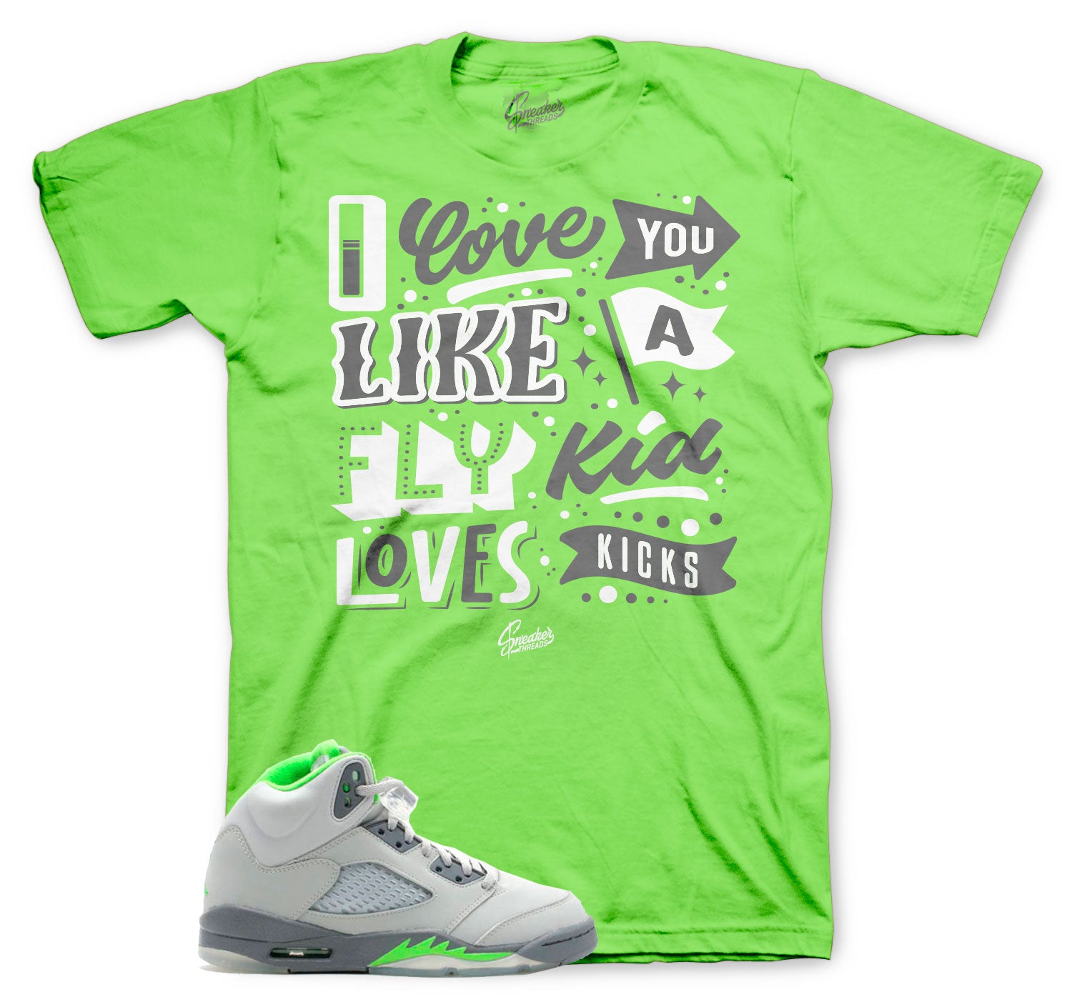 Jordan 5 green bean sneaker tees