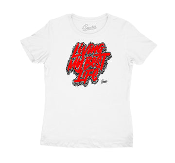 Womens Red Cement 3 Shirt - Living Life - White