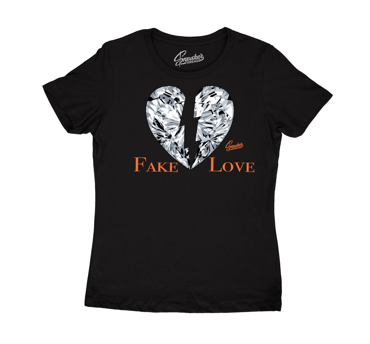Womens Electro Orange 1 Shirt - Love - Black